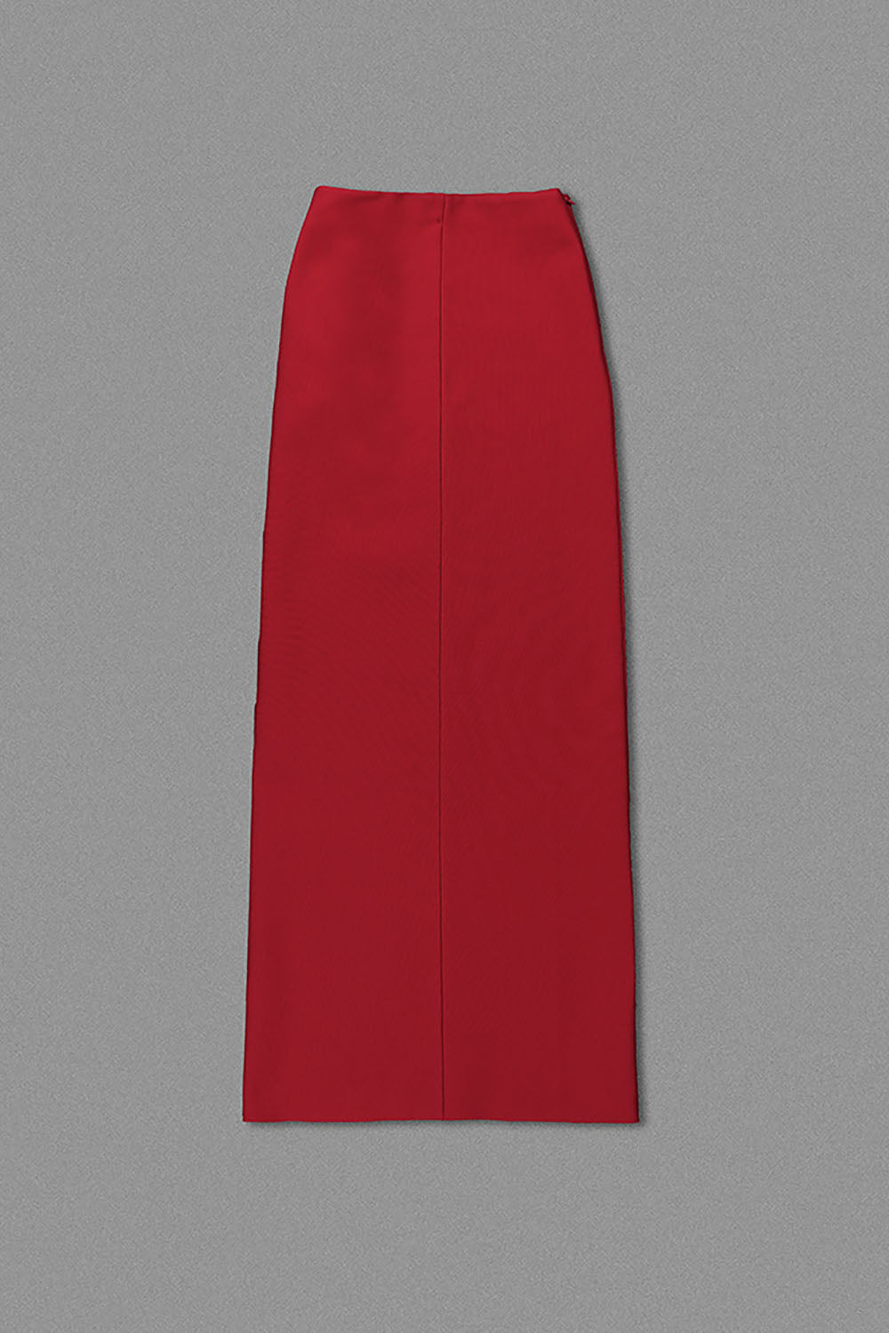 Falda ceñida midi con aberturas y apliques florales en rojo
