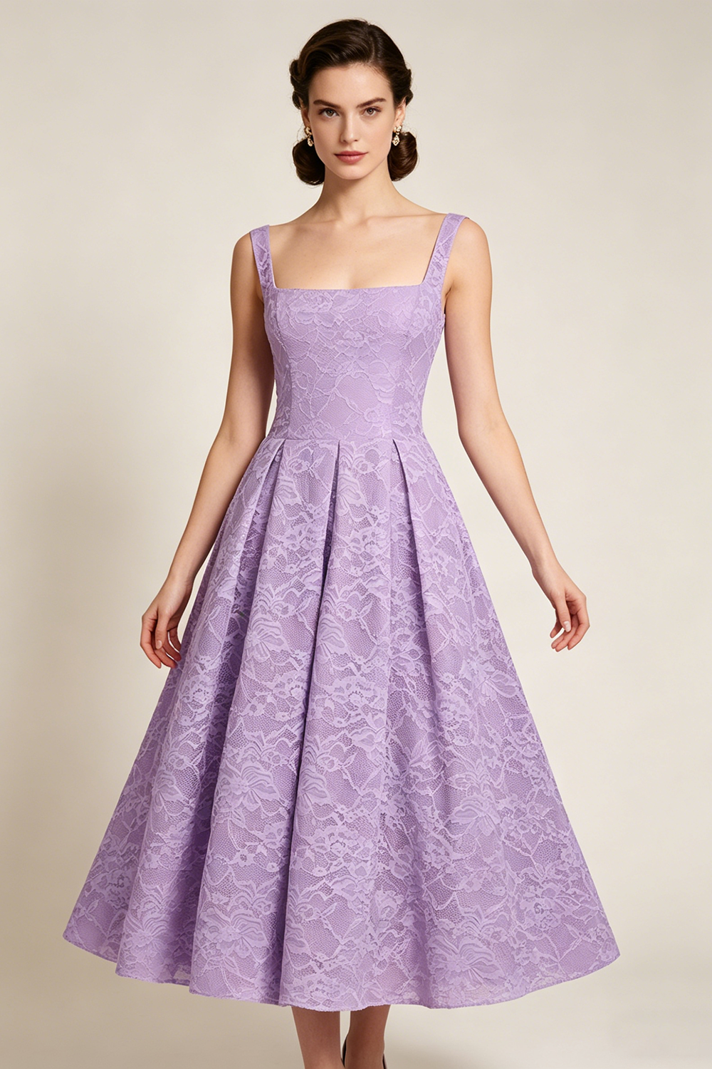 Floral Burnout Bridesmaid Dress in Lavender