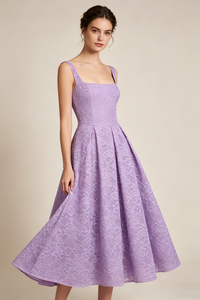Floral Burnout Bridesmaid Dress in Lavender