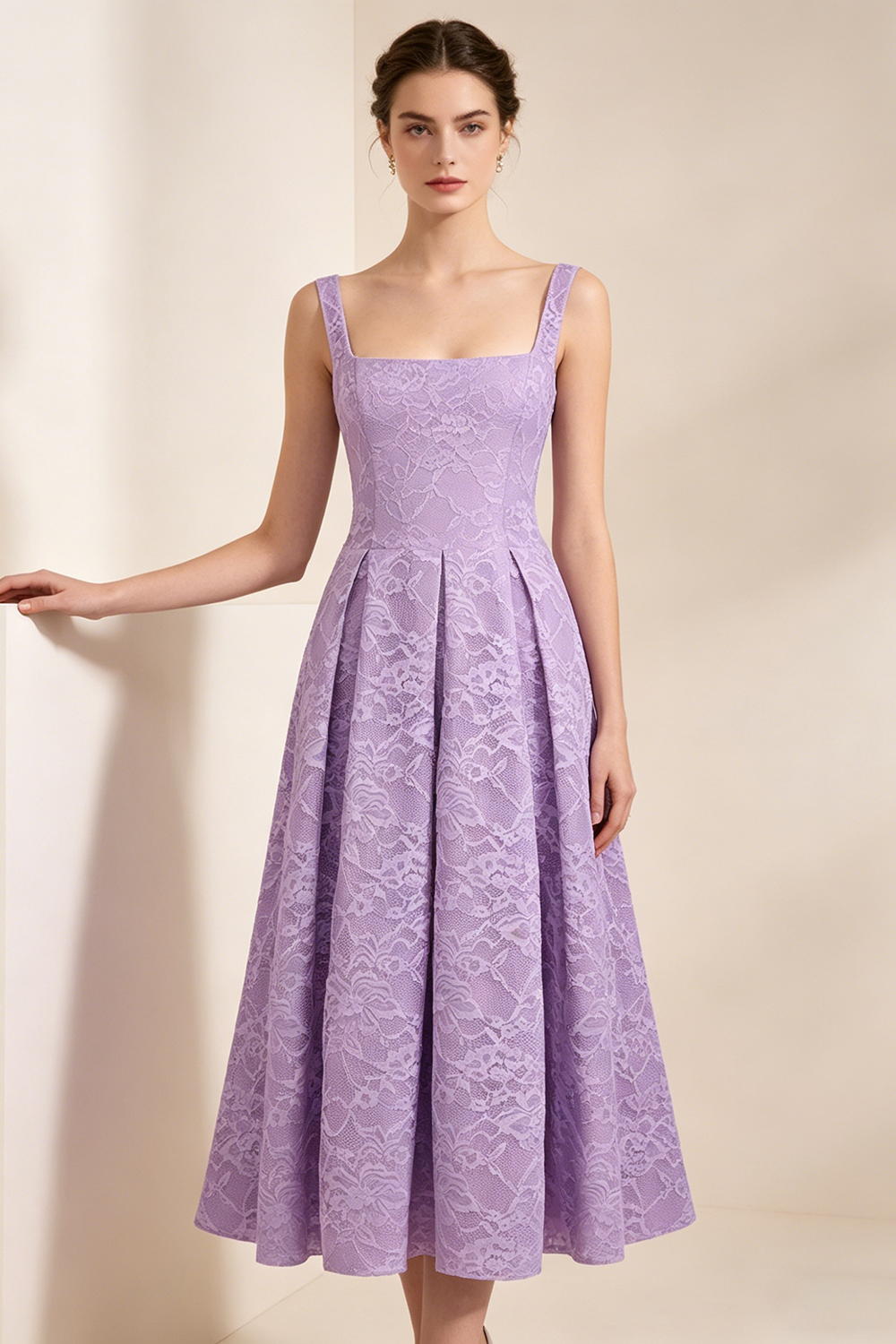 Floral Burnout Bridesmaid Dress in Lavender