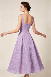 Floral Burnout Bridesmaid Dress in Lavender