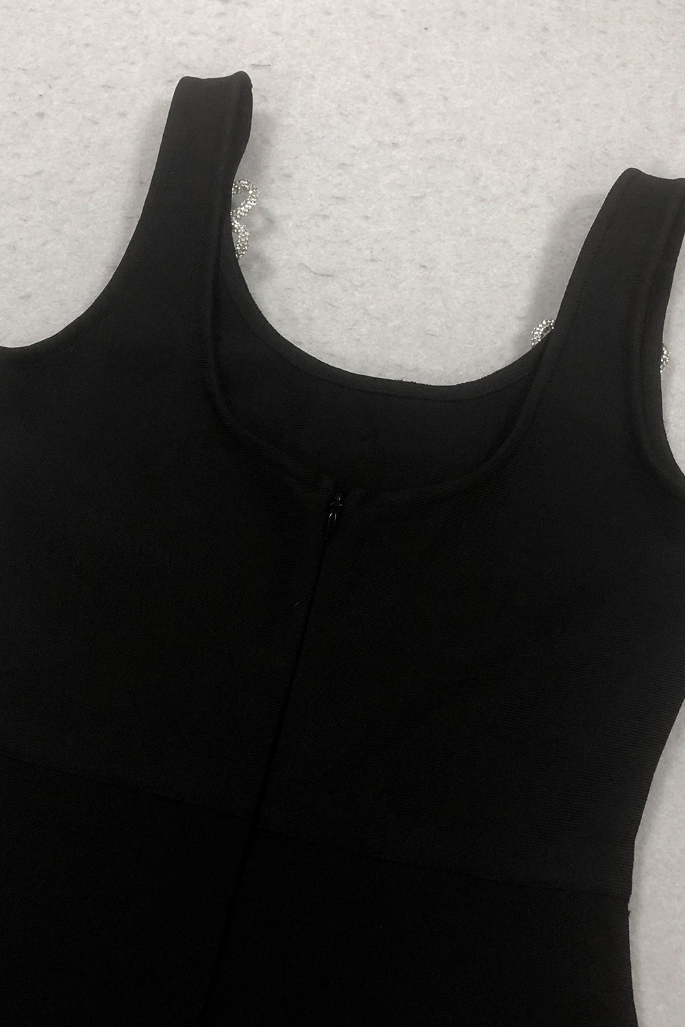 Floral Crystal Applique Body-Con Gown