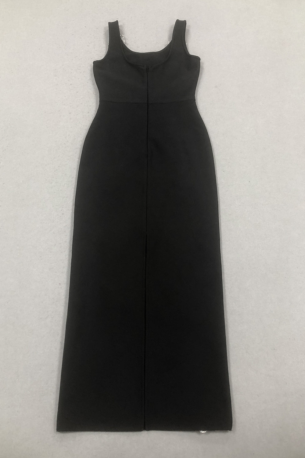 Floral Crystal Applique Body-Con Gown