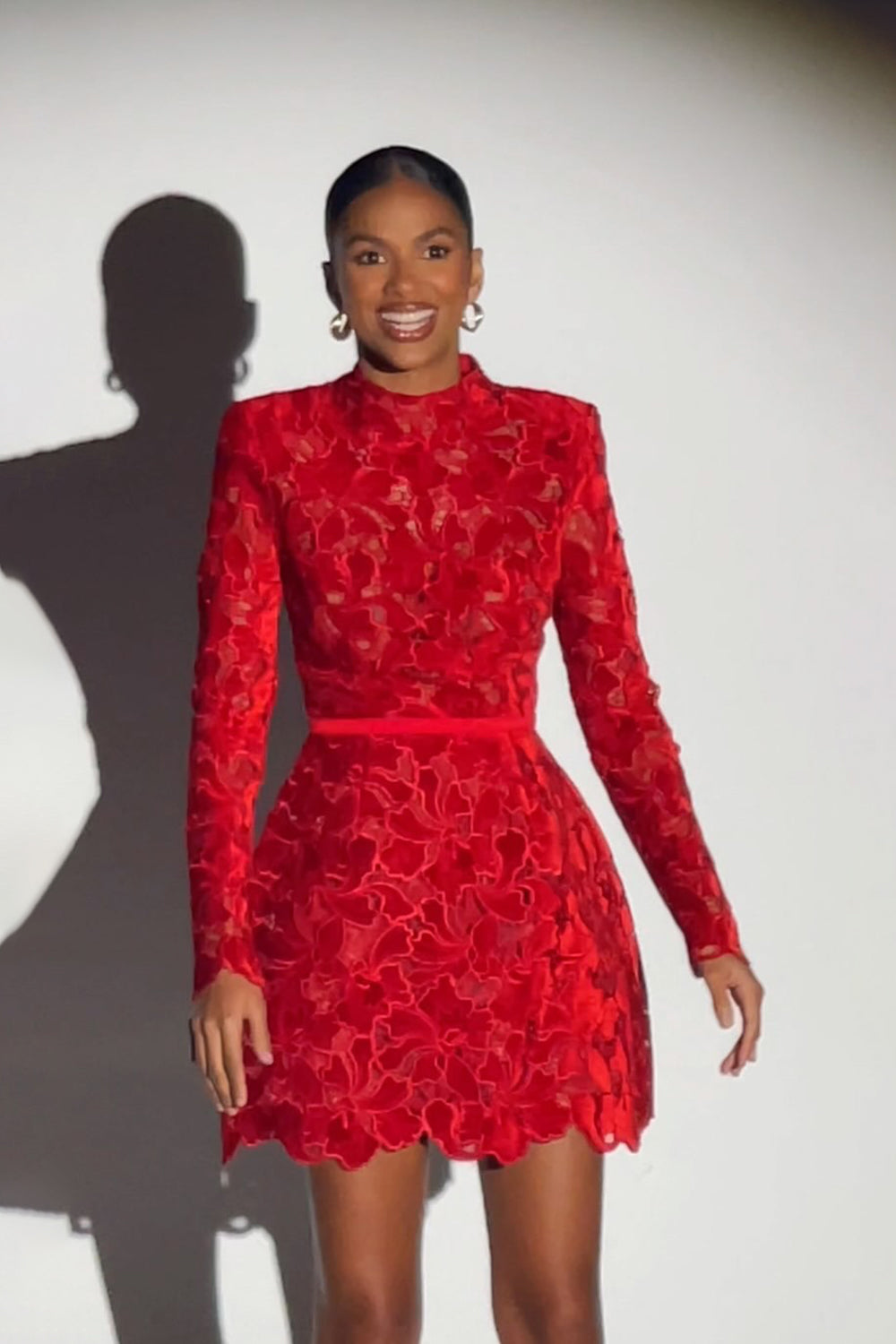 Floral Embroidered Mini Dress