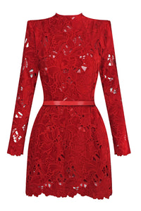 Floral Embroidered Mini Dress