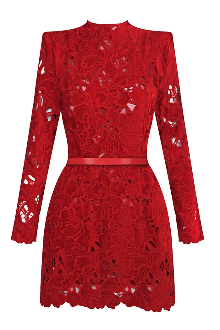 Floral Embroidered Mini Dress