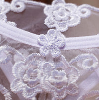 Floral Embroidery Hollow Transparent Thong