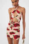 Floral Printed dress In PinkRed