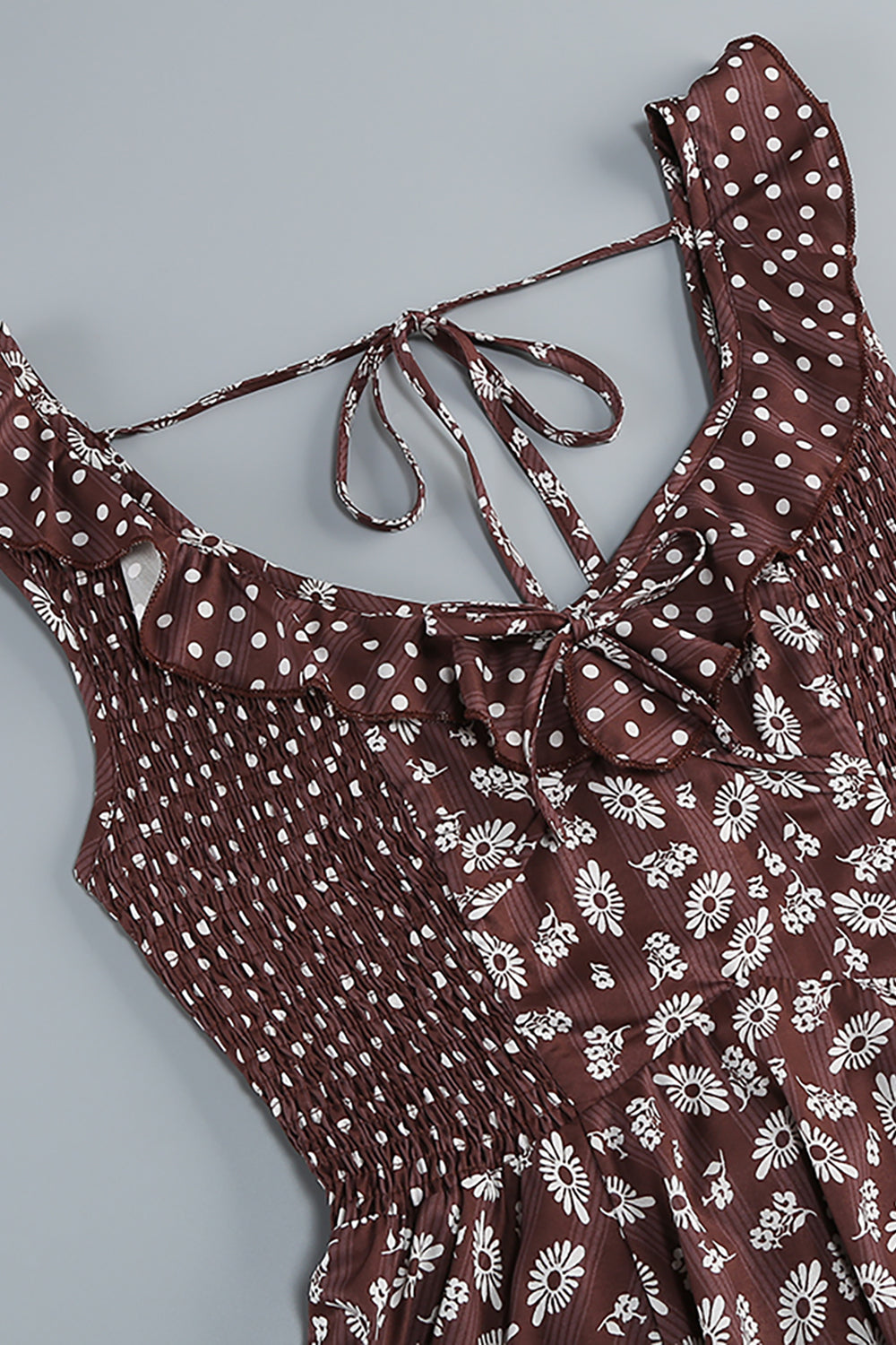 Floral Scoop Neck Ruffle Mini Dress