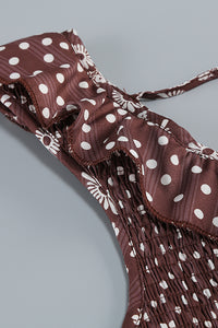 Floral Scoop Neck Ruffle Mini Dress