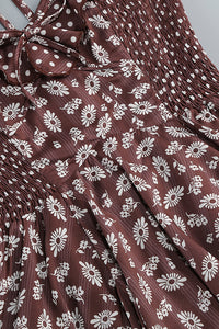 Floral Scoop Neck Ruffle Mini Dress