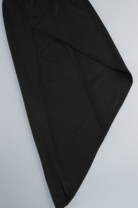 Floral Crystal Applique High-Slit Dress