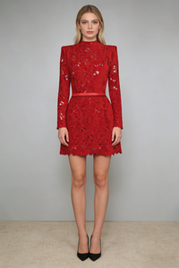 Floral Embroidered Mini Dress