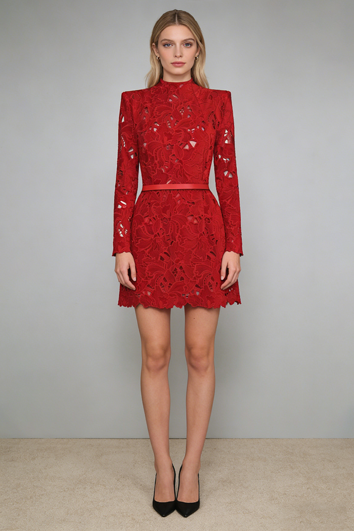 Floral Embroidered Mini Dress