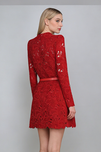 Floral Embroidered Mini Dress