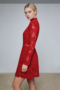 Floral Embroidered Mini Dress