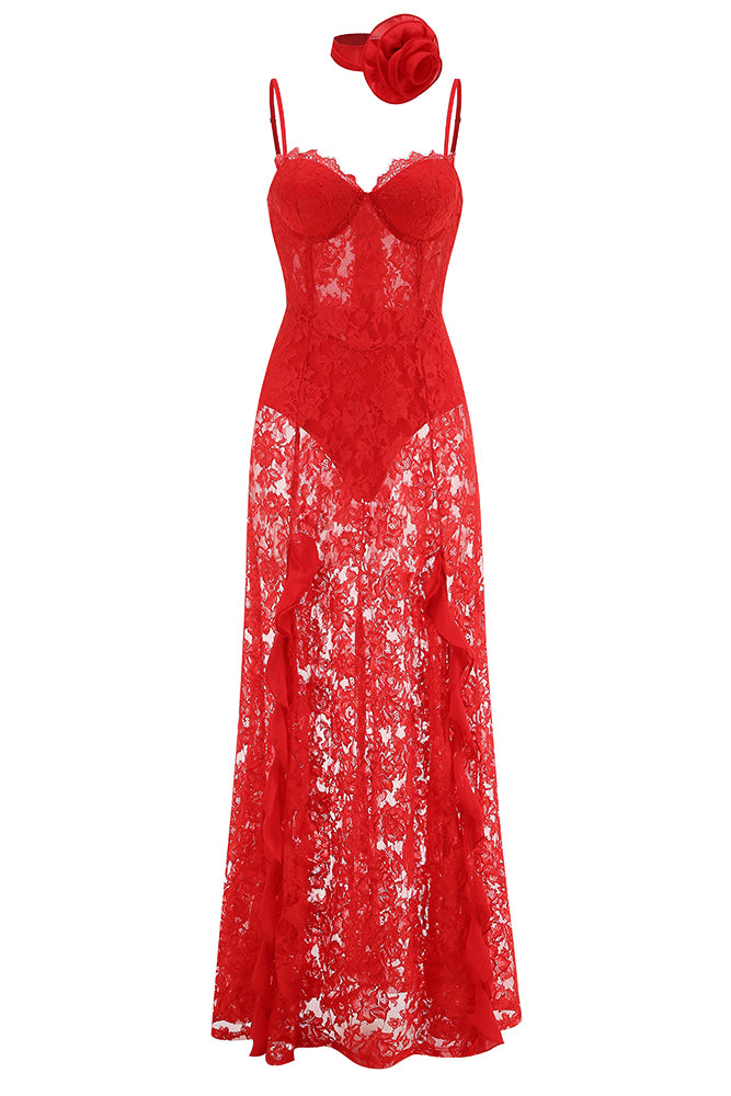 Flower Slip Lace Maxi Dress