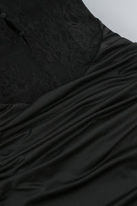 Flower Plunge Cowl-Neck Maxi Dress