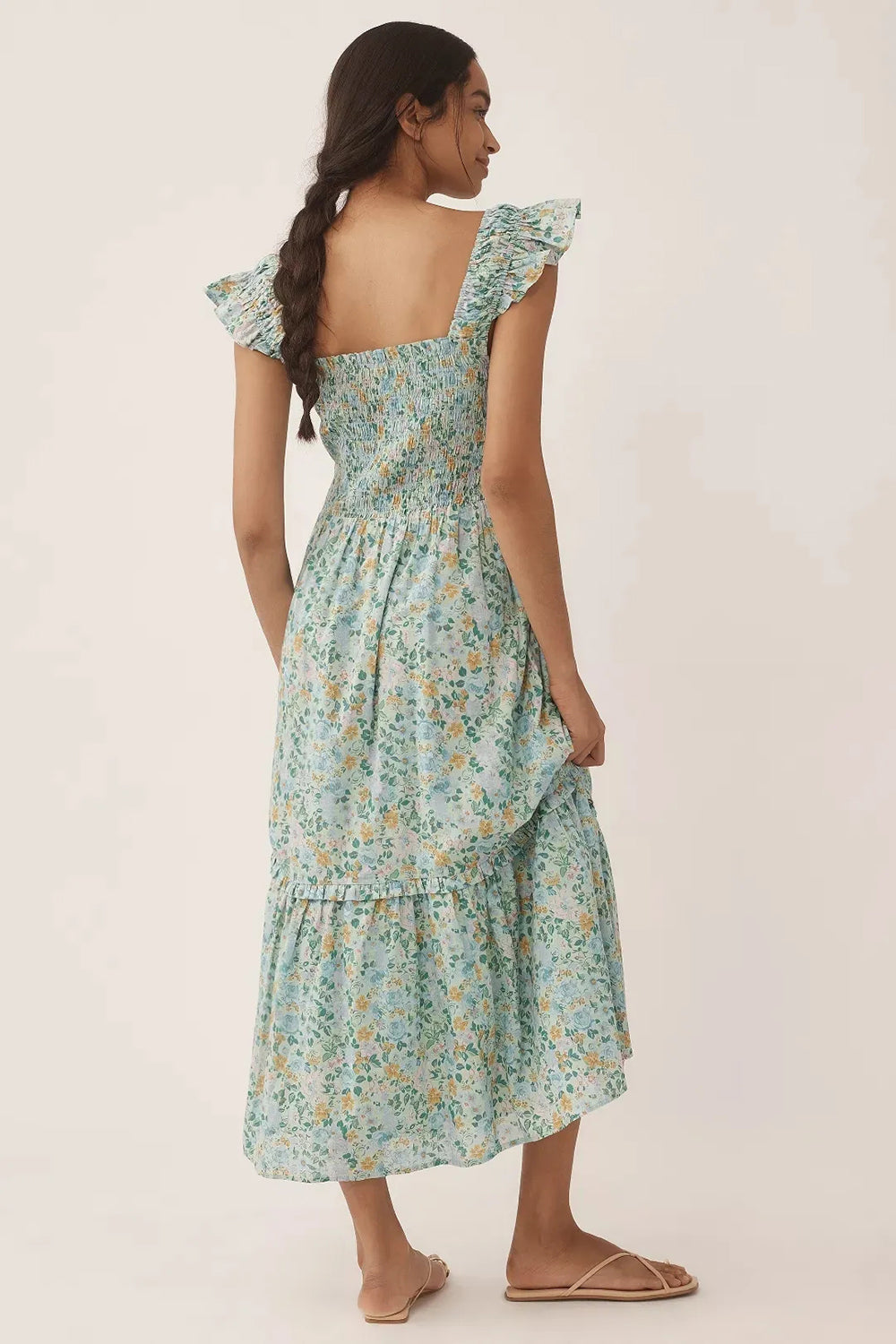 Flutter Sleeve Midi Dress