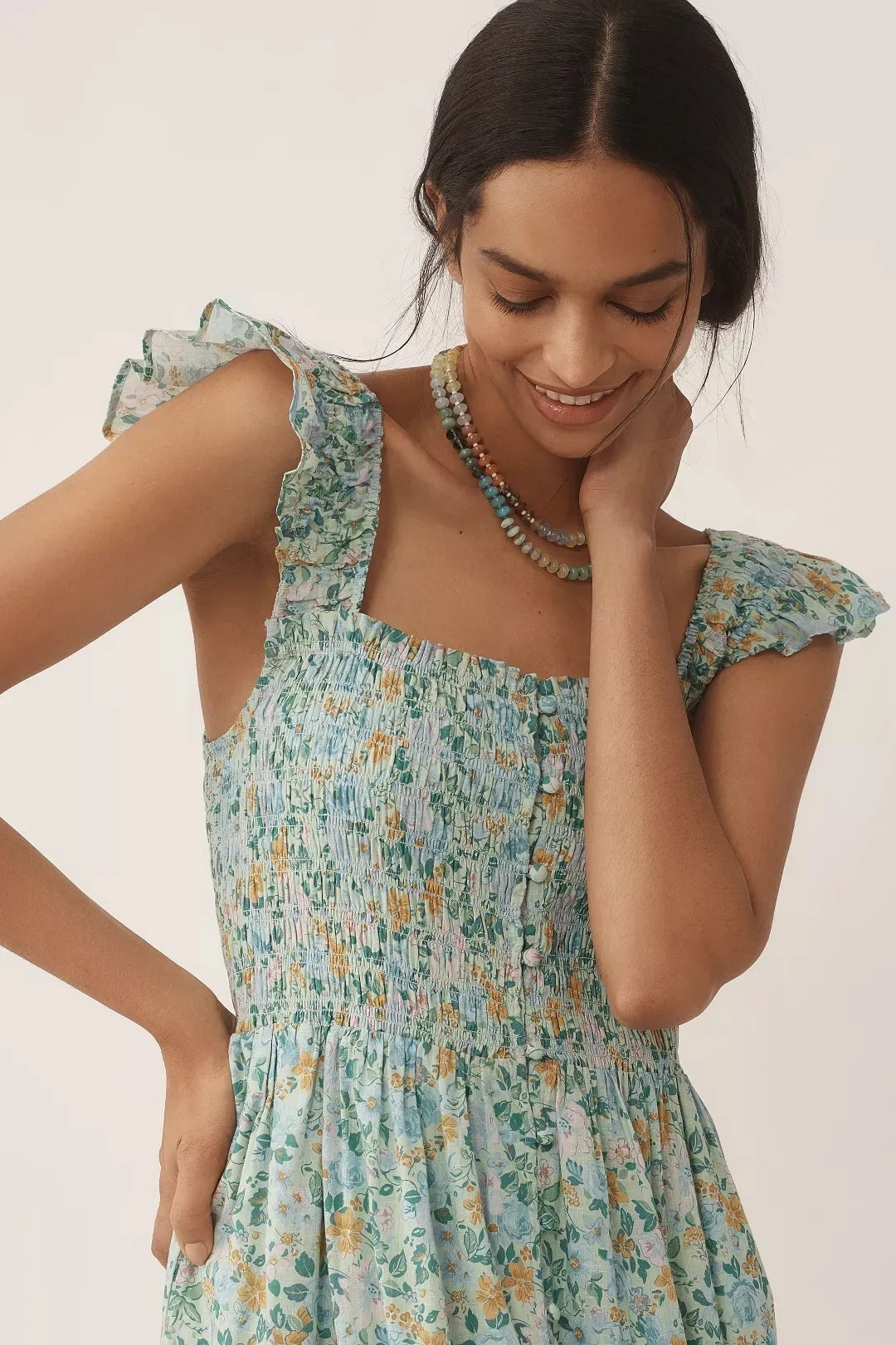 Flutter Sleeve Midi Dress