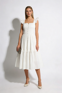 Flutter Sleeve Midi Dress