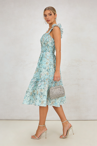 Flutter Sleeve Midi Dress