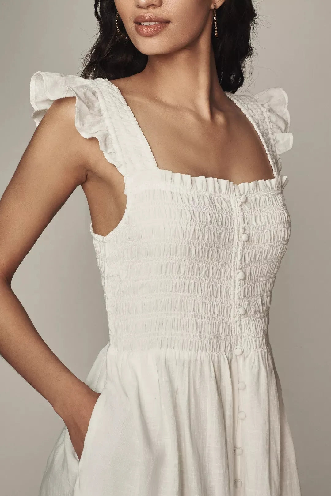 Flutter Sleeve Midi Dress