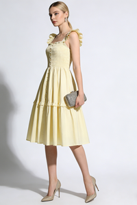 Flutter Sleeve Midi Dress