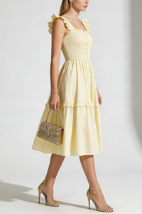 Flutter Sleeve Midi Dress