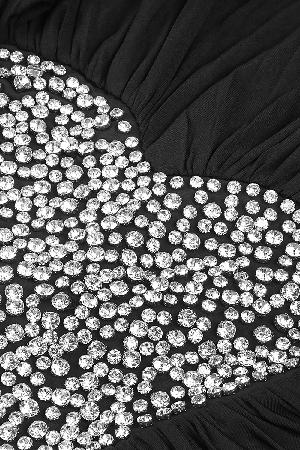 Gathered Crystal Bodycon Contour Gown