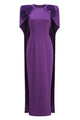 Ginko Caped Floral Maxi Dress in Purple