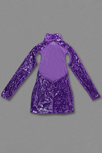 Grape Sequin Embellished Open Back Mini Dress