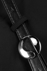 Halter-neck Form-Fitting Belt Dress