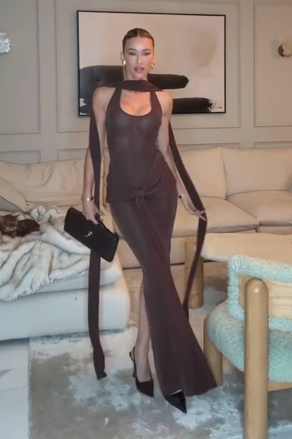 Halter-neck Maxi Dress