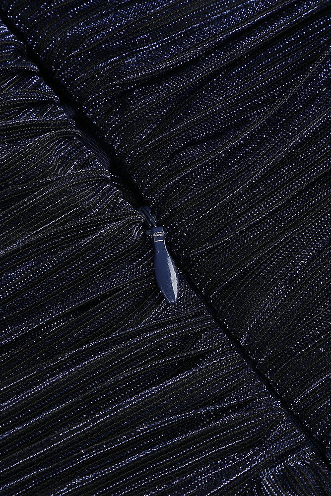 Halter-neck Ring-detail Pleated Maxi Dress