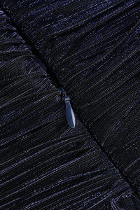 Halter-neck Ring-detail Pleated Maxi Dress