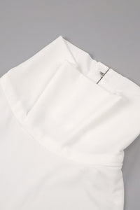 Halter Backless Gathered Dress in Ivory