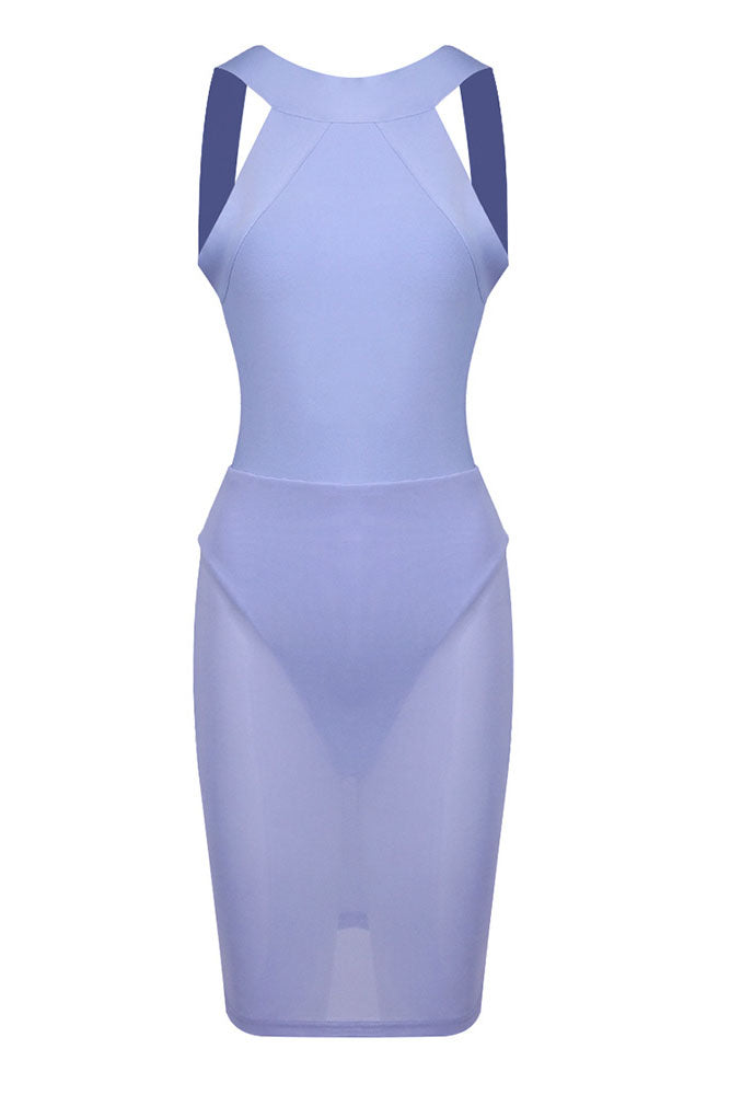 Halter Backless Mesh Bandge Dress