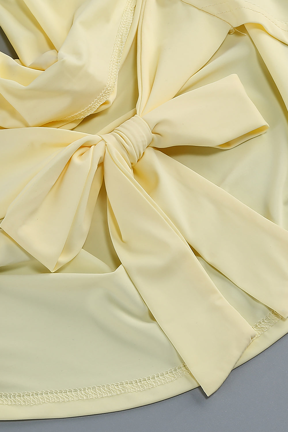 Halter Backless Ruched Dress in Yellow