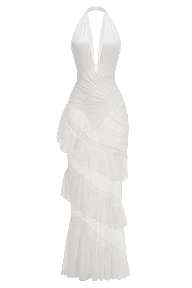 Halter Backless Tulle Gown