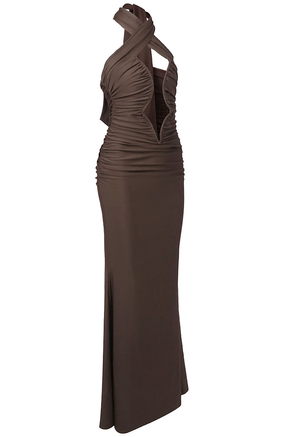 Halter Cross Neck Cut Out Gown