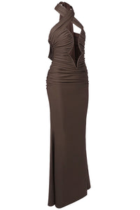 Halter Cross Neck Cut Out Gown