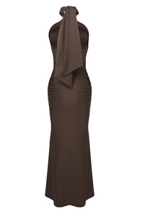 Halter Cross Neck Cut Out Gown