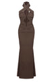 Halter Cross Neck Cut Out Gown