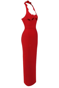 Halter Hollow Out Maxi Bandage Dress