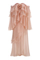Halter Hour Floral Chiffon Maxi Dress in Nude