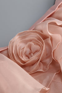 Halter Hour Floral Chiffon Maxi Dress in Nude