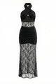 Halter Neck Lace Maxi Dress