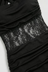 Halter Neck Lace Maxi Dress