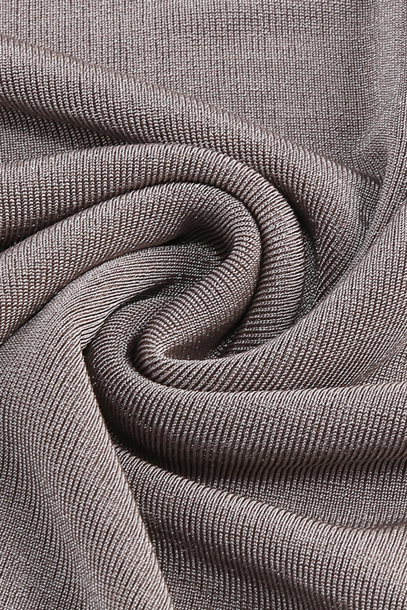 Halter Neck Ruched Maxi Dress in Gray